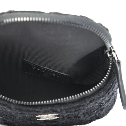 Chanel Tweed Lambskin Quilted Arm Coin Purse Black 5 of 7