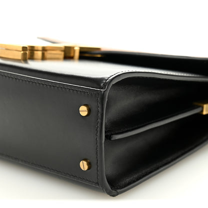 Saint Laurent Calfskin Mini Classic Monogram Cassandra Top Handle Black Tan 10 of 10