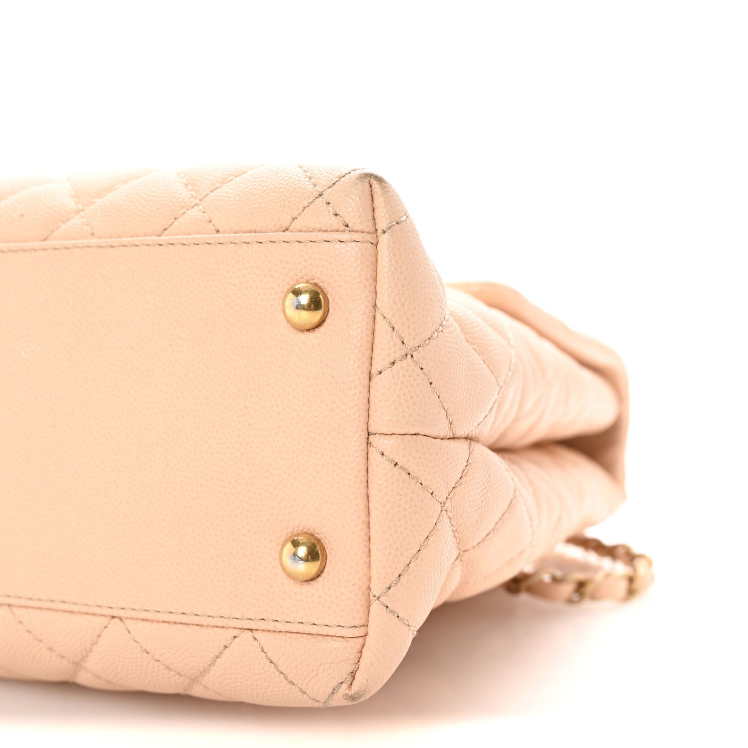Chanel Caviar Quilted Large Coco Handle Flap Beige 10 of 10