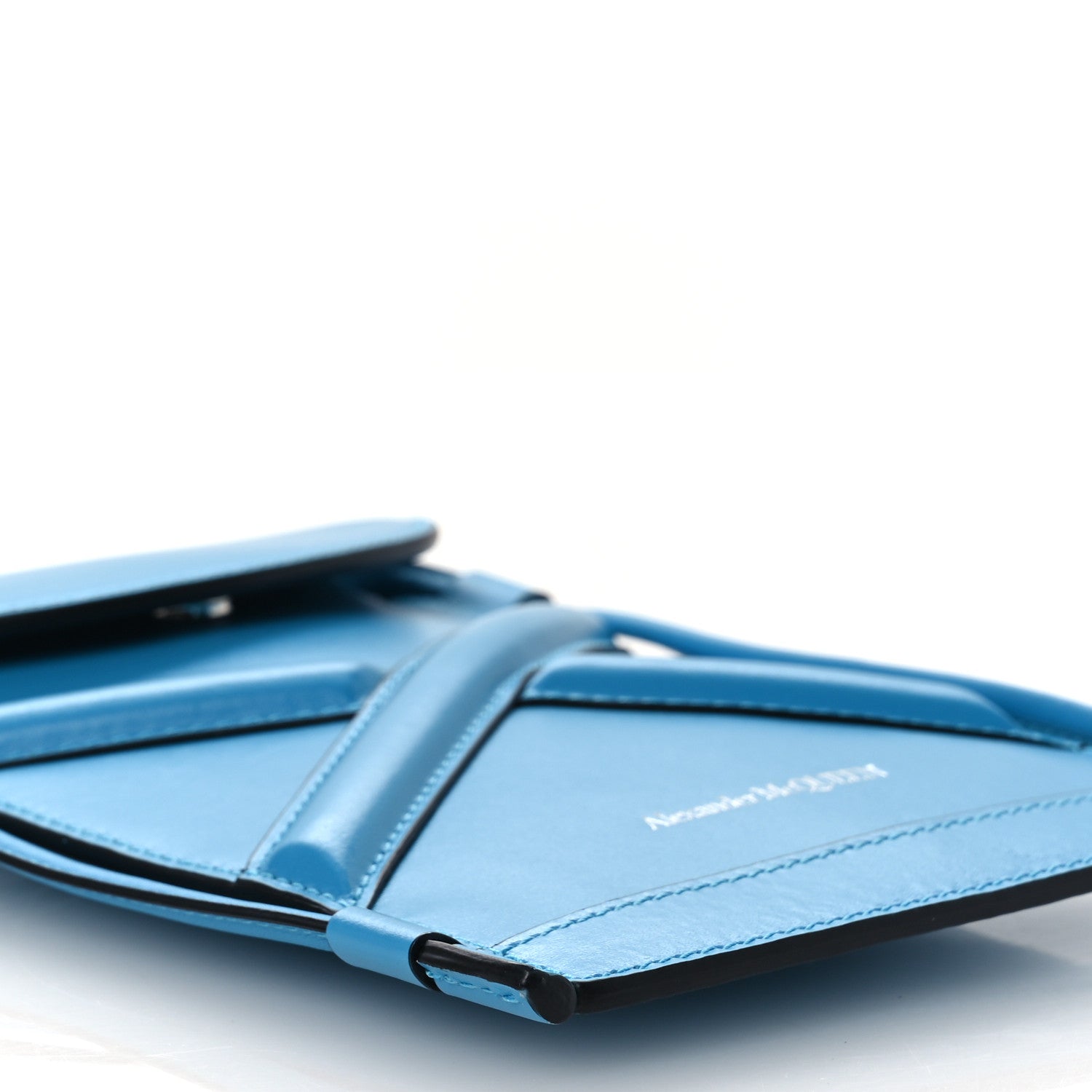 Alexander McQueen Calfskin The Curve Micro Crossbody Pouch Bag Blue 9 of 11