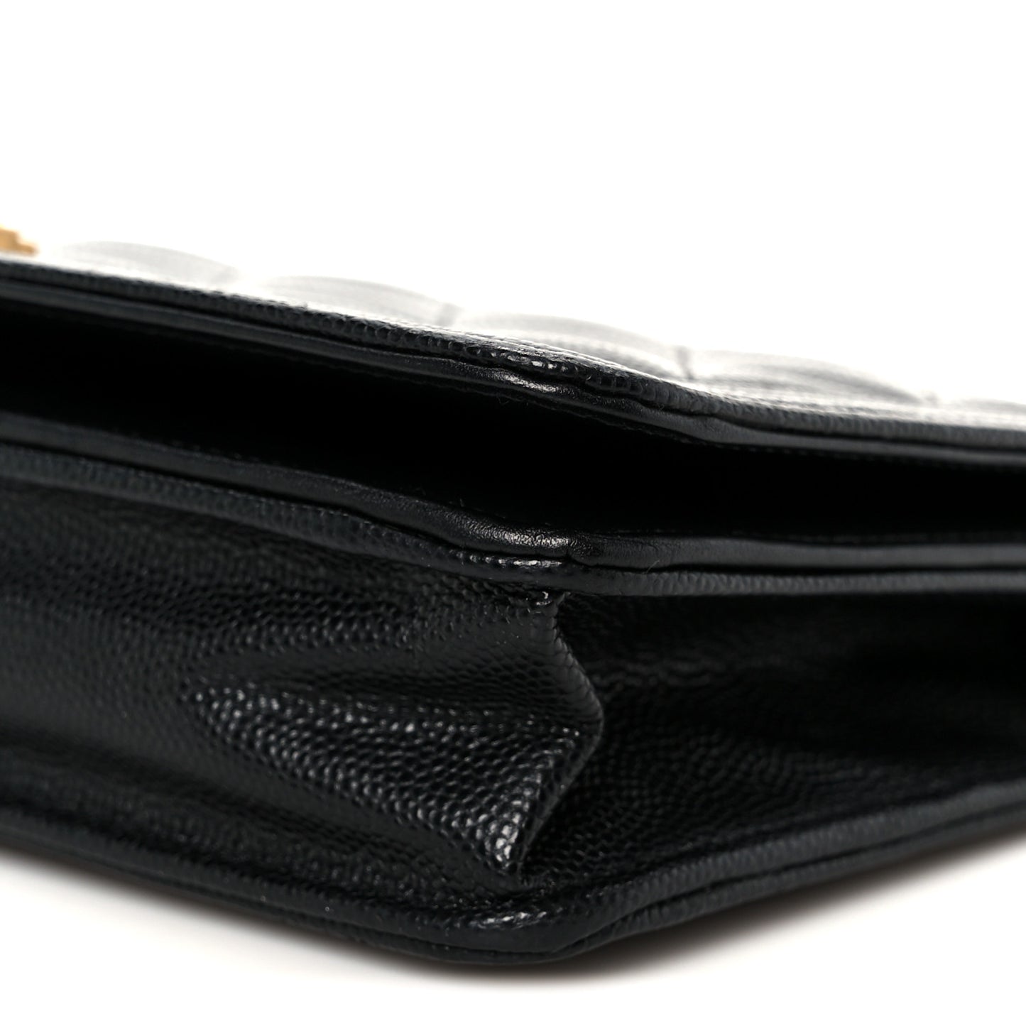 Caviar Quilted Boy Wallet On Chain WOC Black