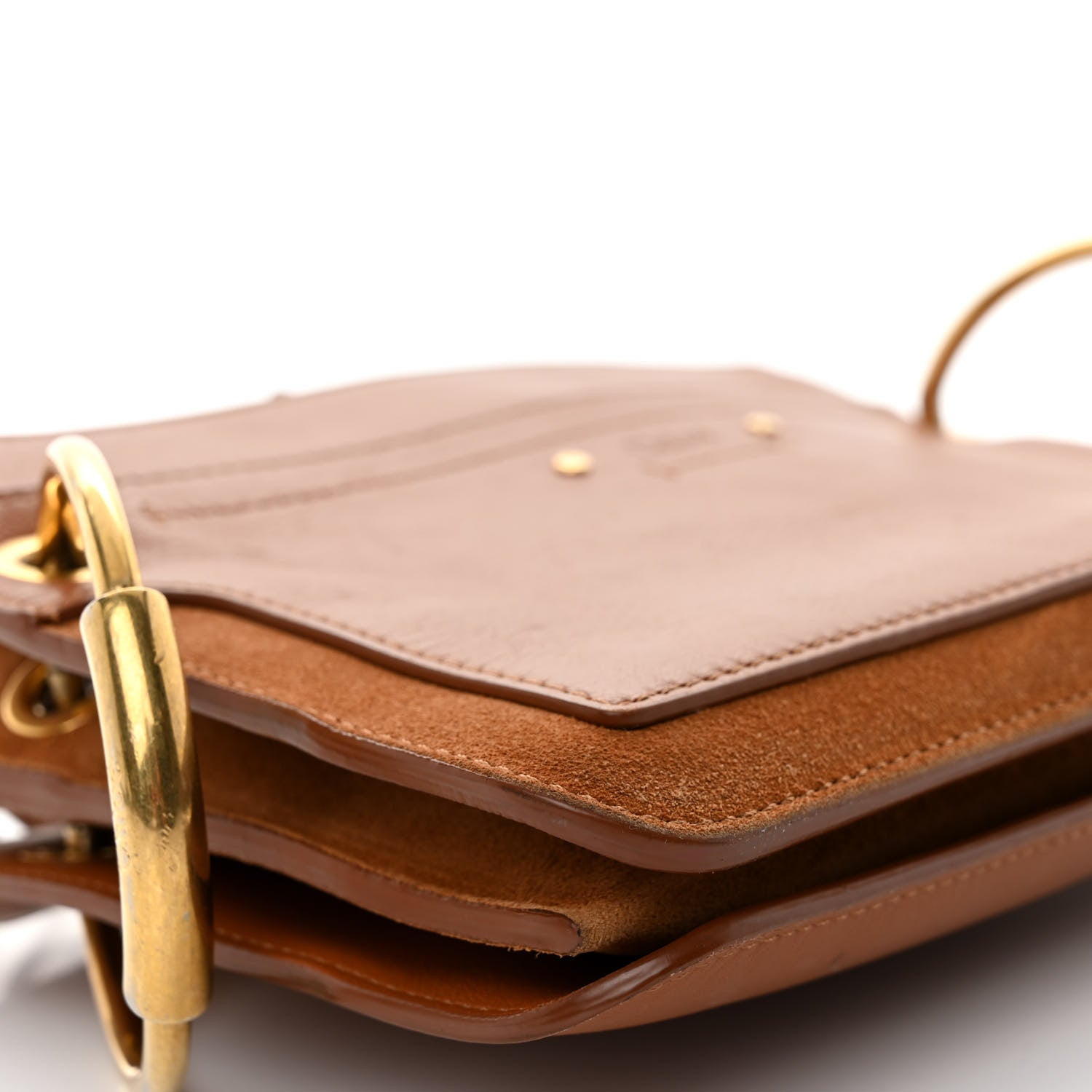 Chloe Calfskin Suede Mini Roy Bag Caramel 11 of 13