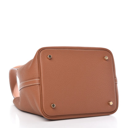 Hermes Taurillon Clemence Picotin Lock 22 MM Gold 4 of 10