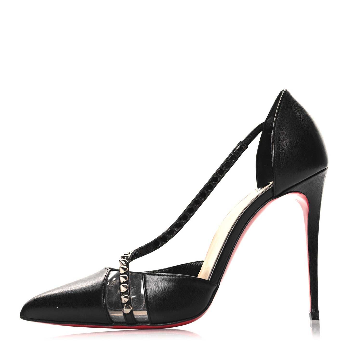 Kid PVC Spike Cross 100 Pumps 38.5 Black Silver