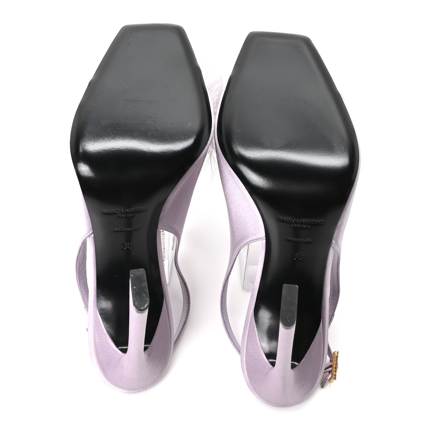 Crepe Satin Blanco Feathered Sandals 38 Poly Grey