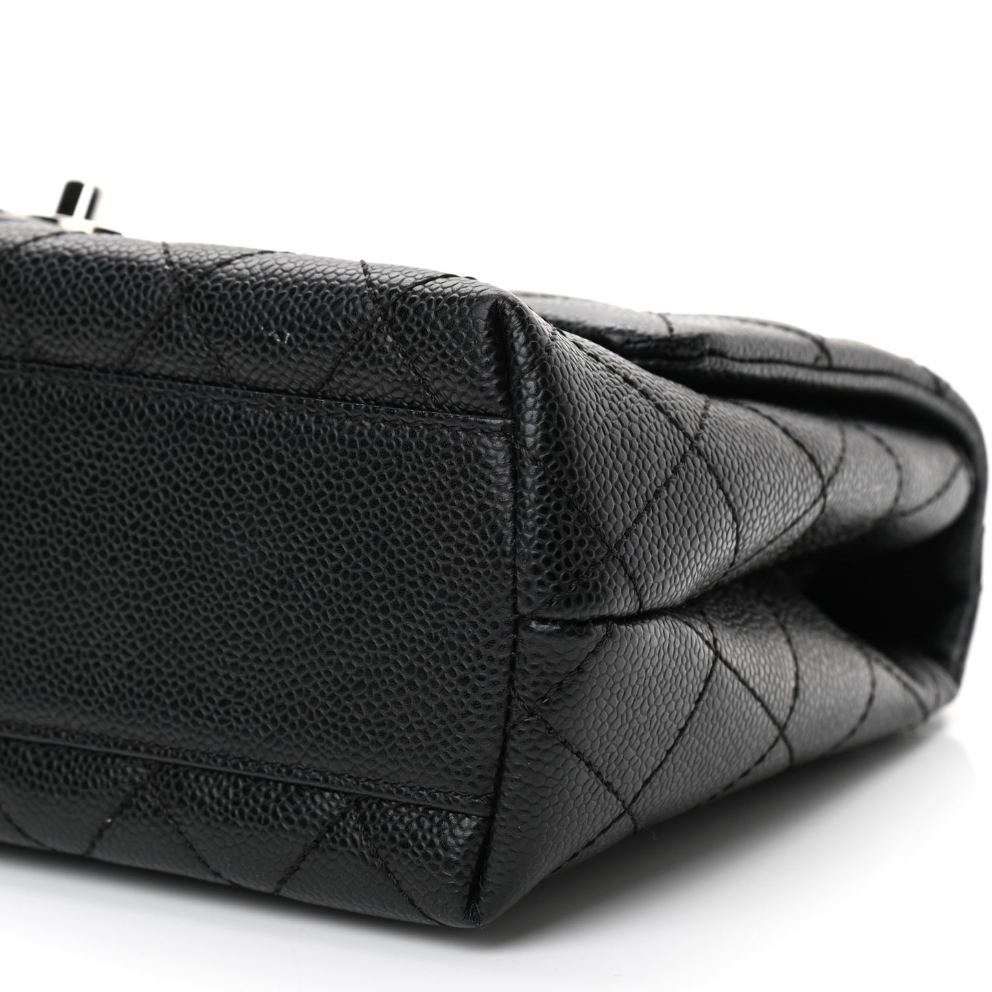 Caviar Quilted Medium Kelly Flap Bag Black