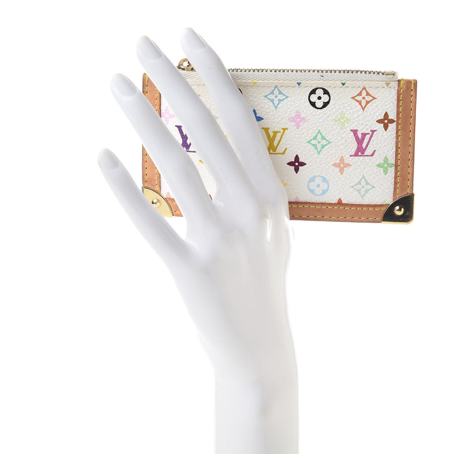 Monogram Multicolor Key Pouch White