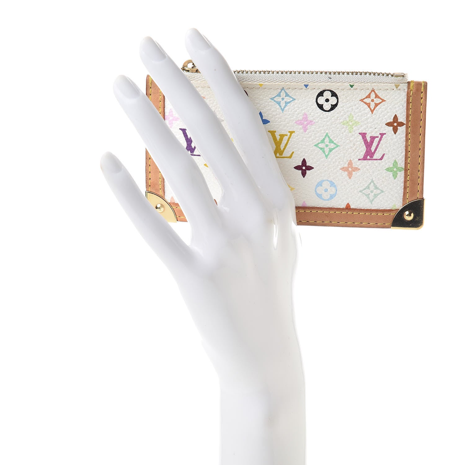 Louis Vuitton Monogram Multicolor Key Pouch White 2 of 7