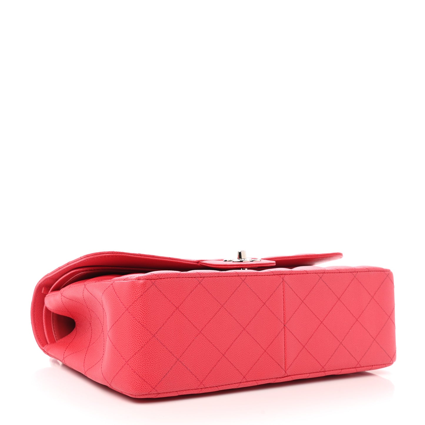 Caviar Quilted Jumbo Double Flap Dark Pink