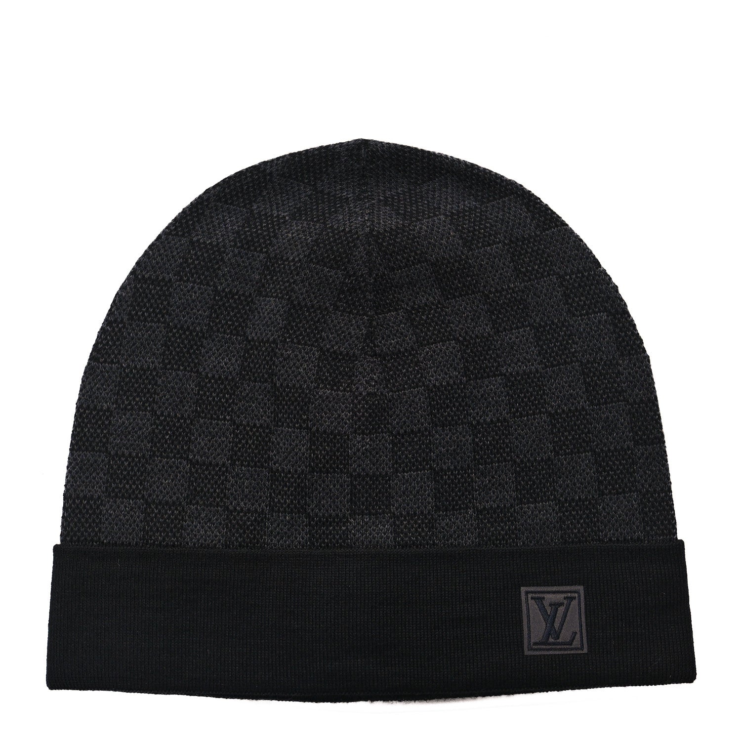 Louis Vuitton LOUIS VUITTON Wool Bonnet Petit Damier Graphite Beanie Hat 2 of 5
