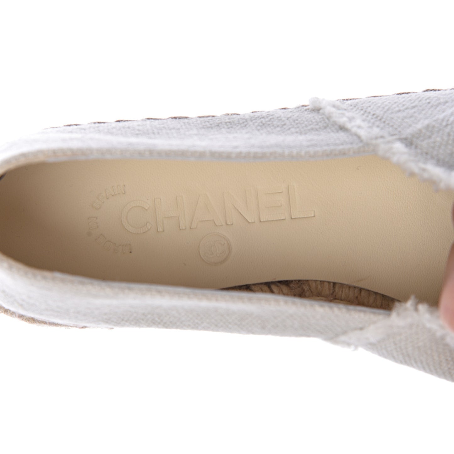 Linen CC Espadrilles 36 Beige Black