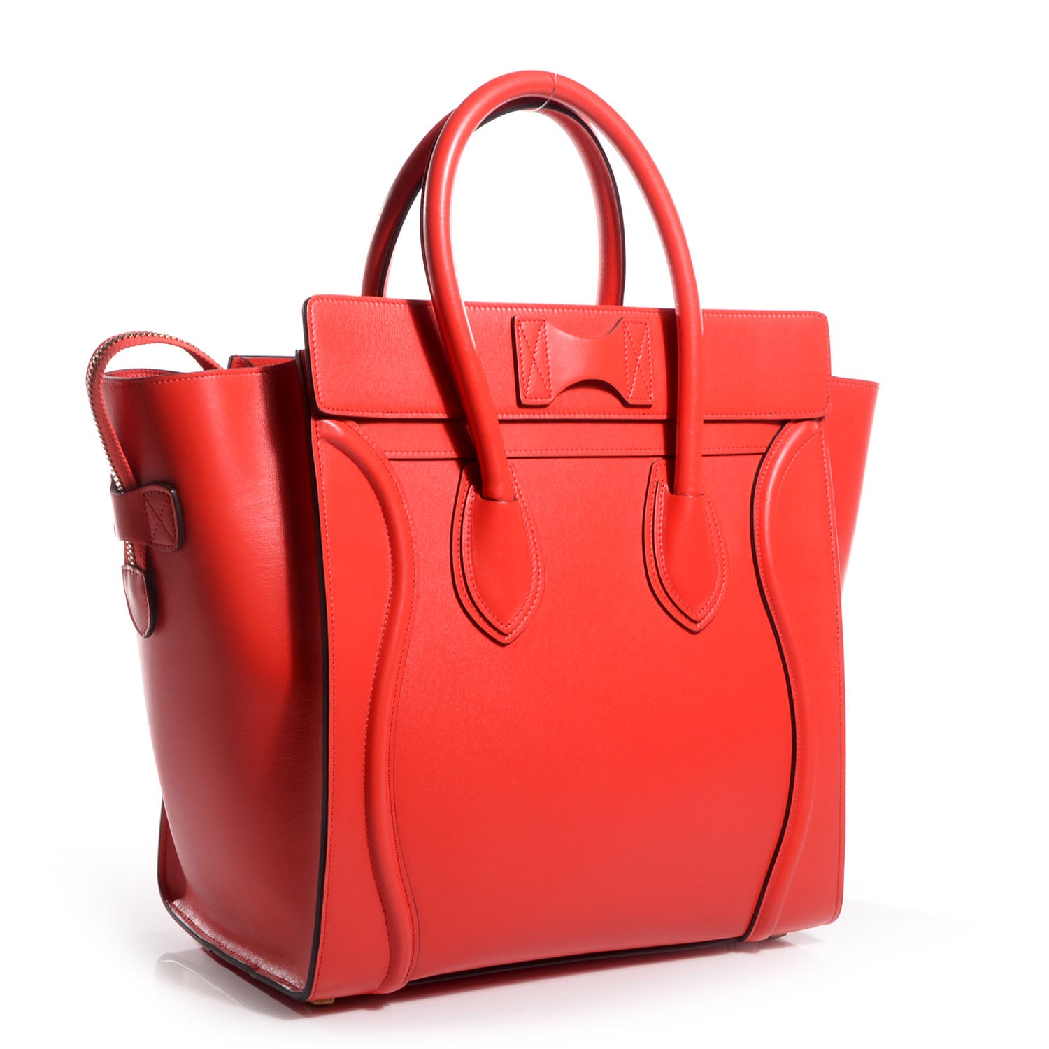 Celine Palmelato Leather Mini Luggage Bag Vermillion 3 of 9