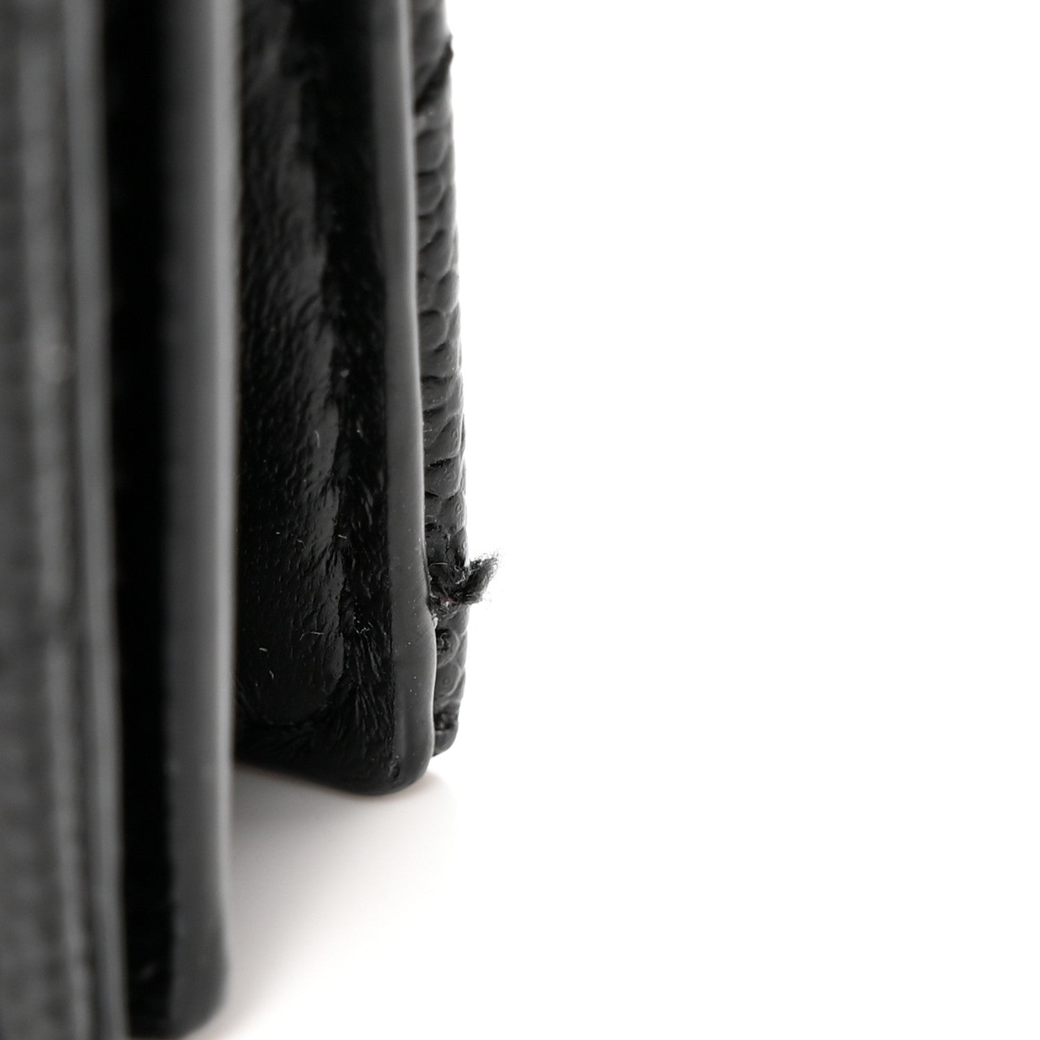 Saint Laurent Grain De Poudre Matelasse Chevron Monogram Flap Card Case Black Black 9 of 11