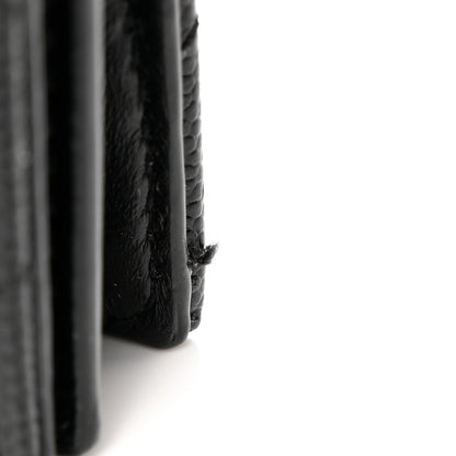 Saint Laurent Grain De Poudre Matelasse Chevron Monogram Flap Card Case Black Black 9 of 11