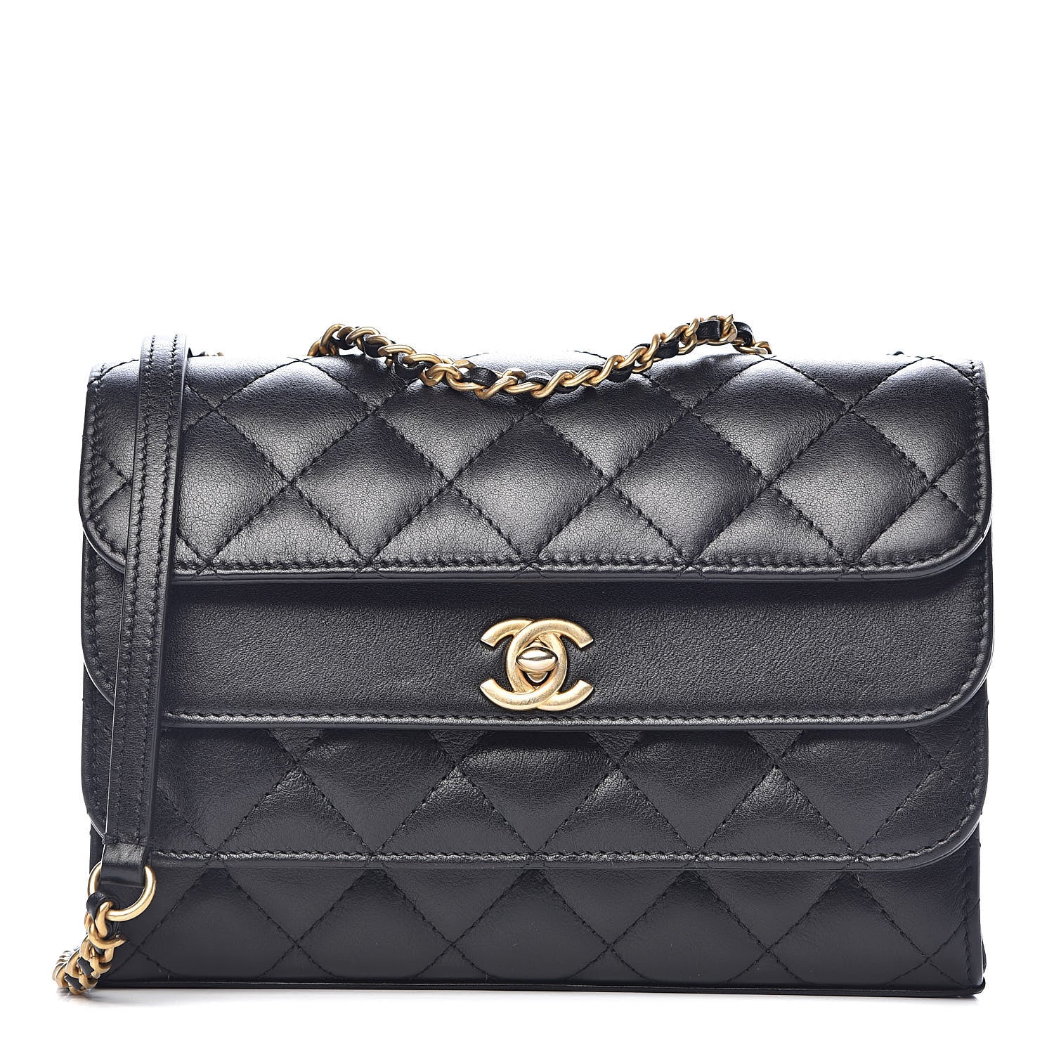 Chanel Calfskin Quilted Triple Flap Black 1 of 12