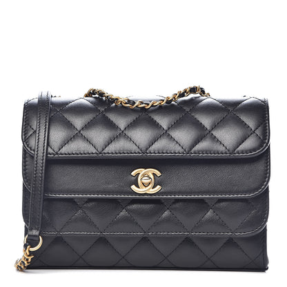 Chanel Calfskin Quilted Triple Flap Black 1 of 12