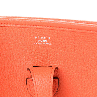 Hermes Taurillon Clemence Evelyne III PM Orange Poppy 5 of 9