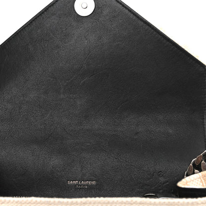 Saint Laurent Berber Chevron Tassel Monogram Medium College Bag Black White 10 of 10