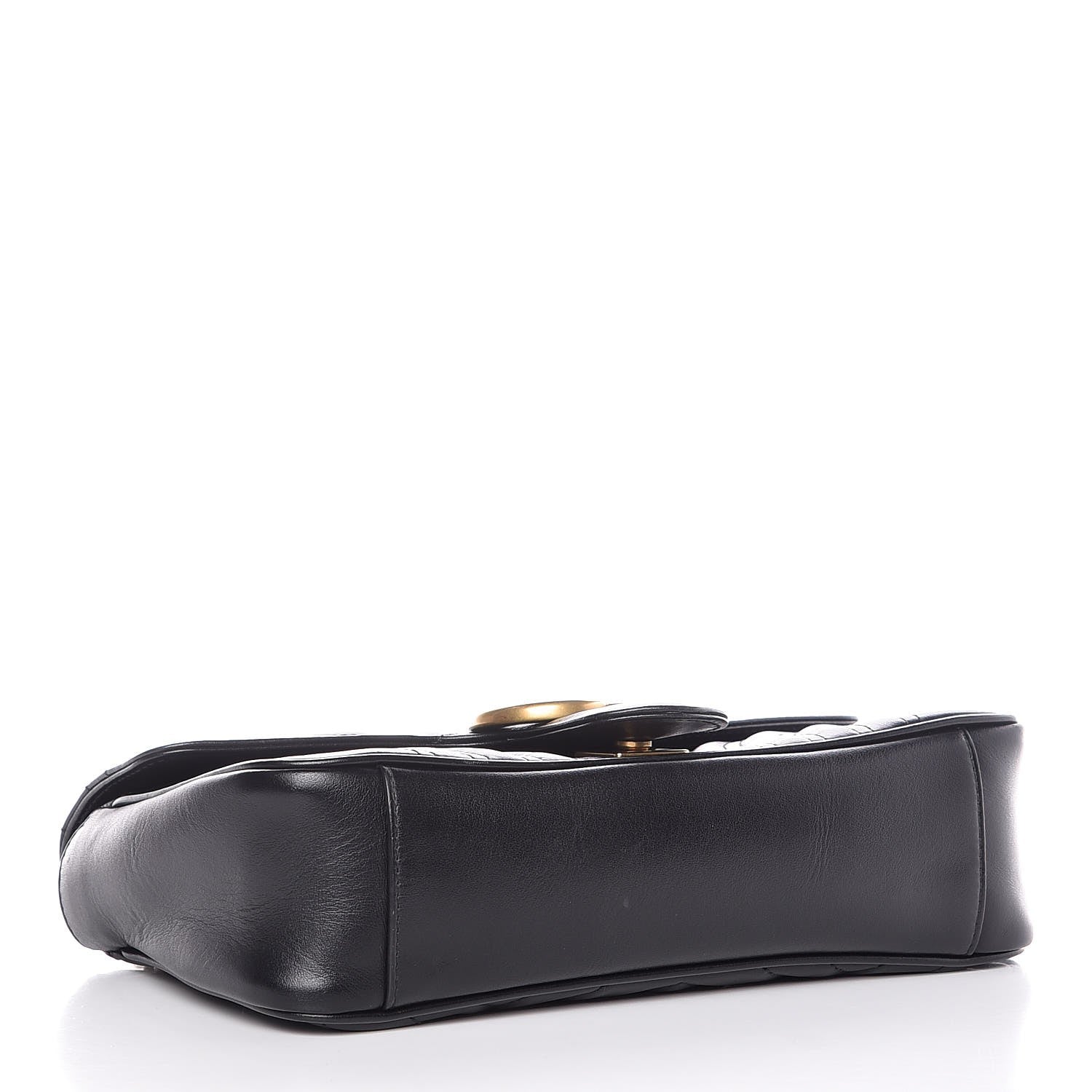 Gucci Calfskin Matelasse Small GG Marmont Shoulder Bag Black 4 of 7