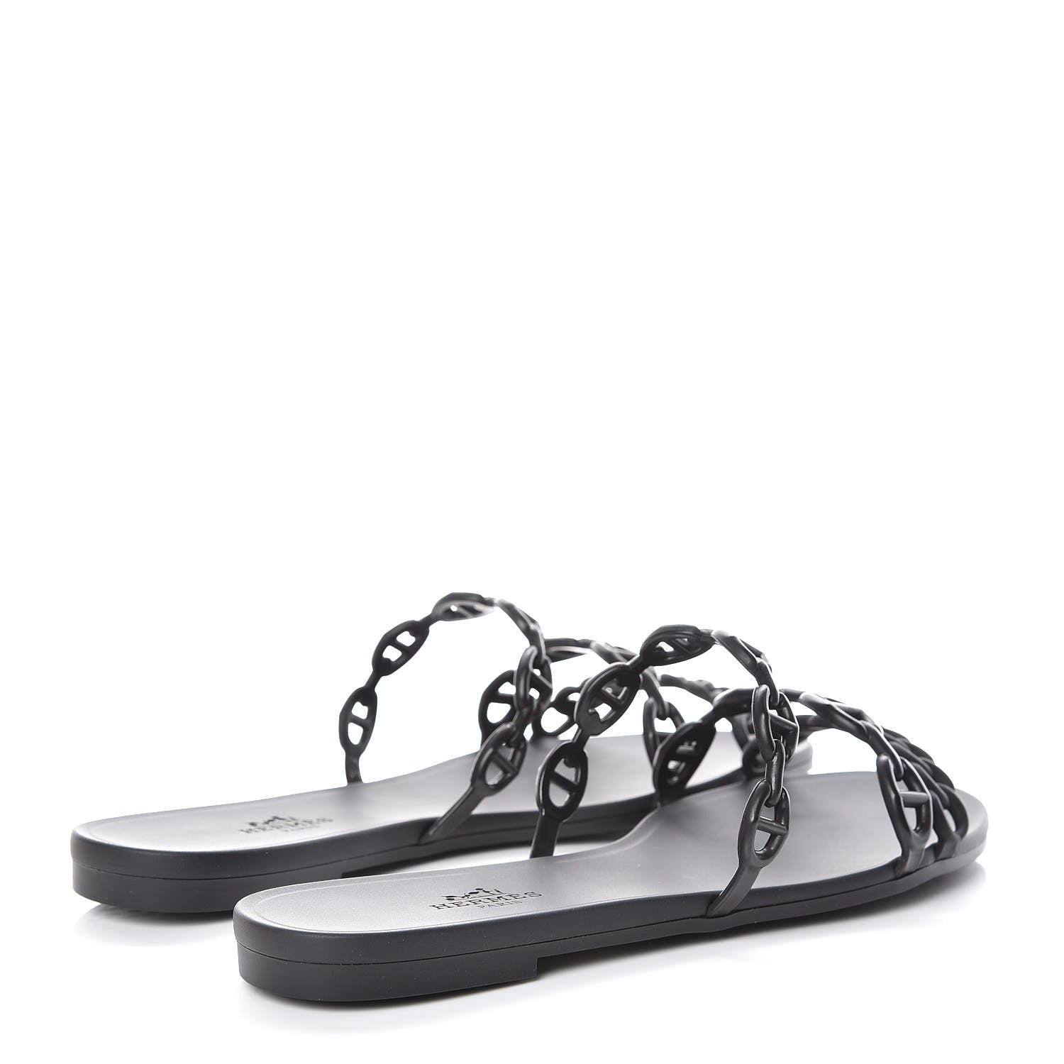Hermes Rubber Chaine d'Ancre Rivage Sandals 36 Black 4 of 8
