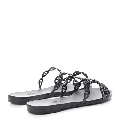 Hermes Rubber Chaine d'Ancre Rivage Sandals 36 Black 4 of 8