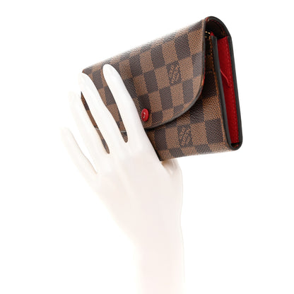 Louis Vuitton Damier Ebene Emilie Wallet Red 2 of 9