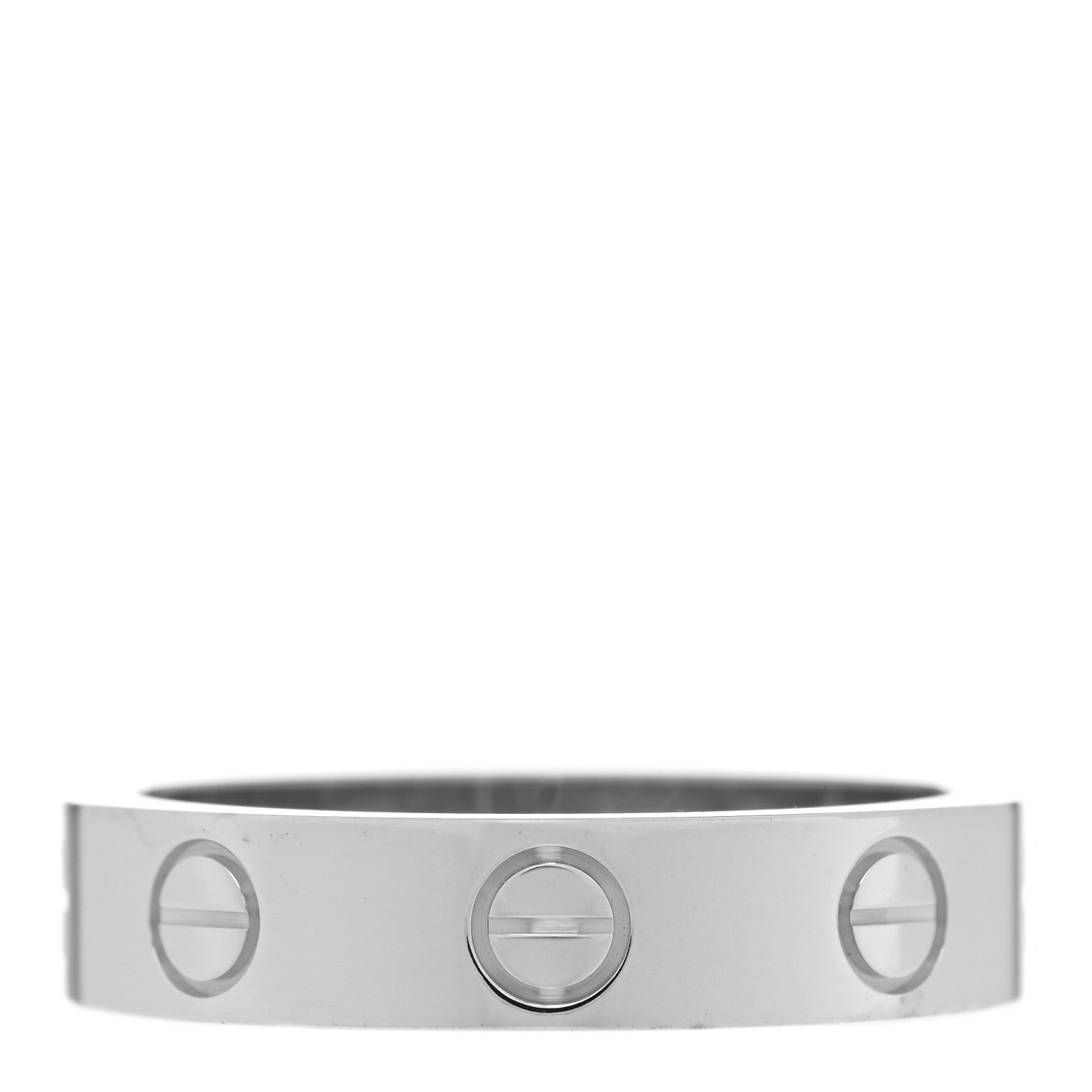 Cartier 18K White Gold Diamond 4mm LOVE Wedding Band Ring 48 4.5 3 of 4