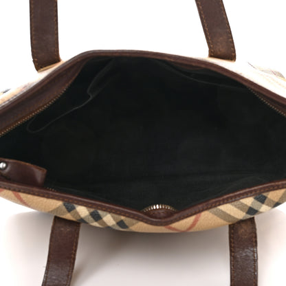 Burberry Haymarket Check Studded Tote Chocolate 4 of 10