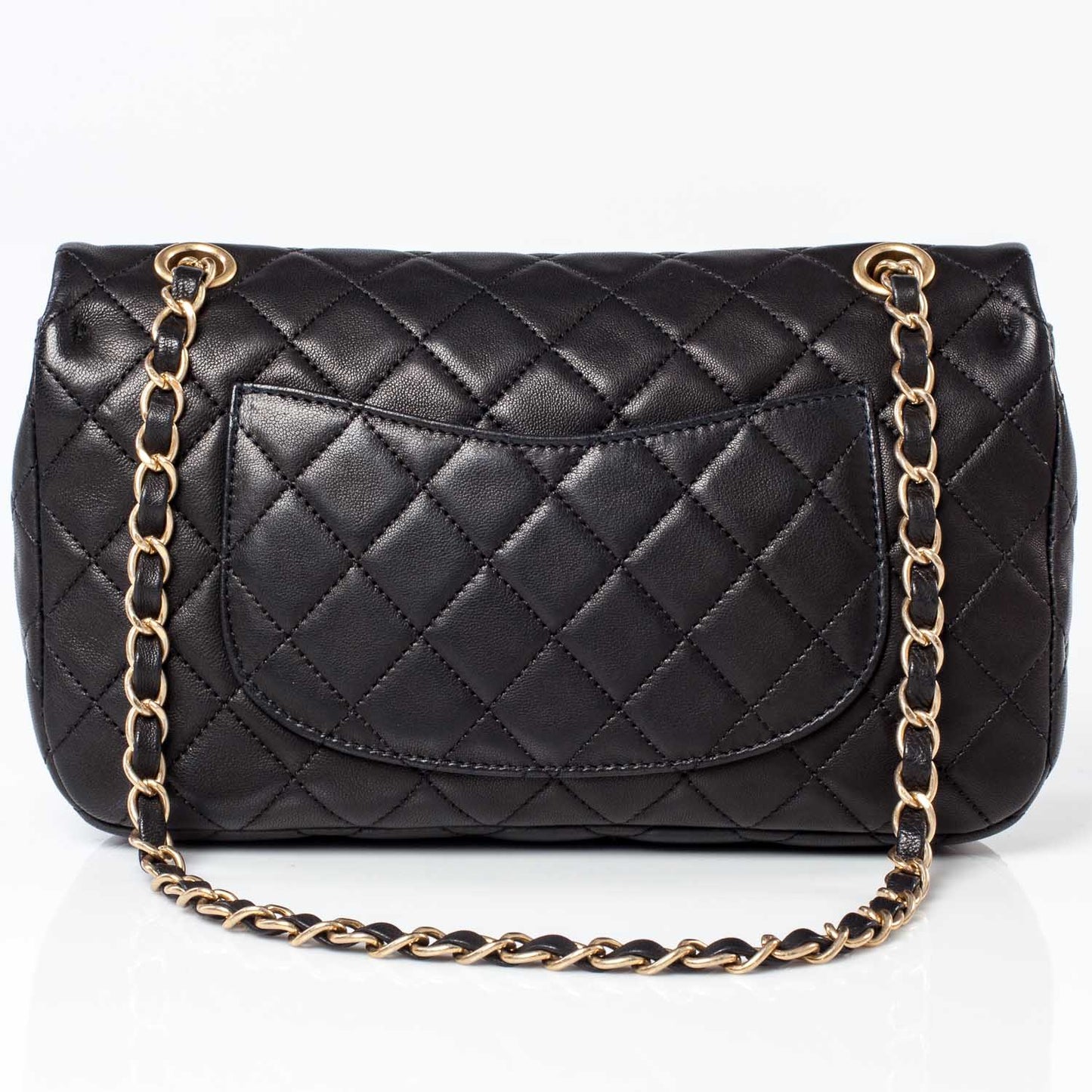 Lambskin Quilted Cruise Charm Medium Flap Black