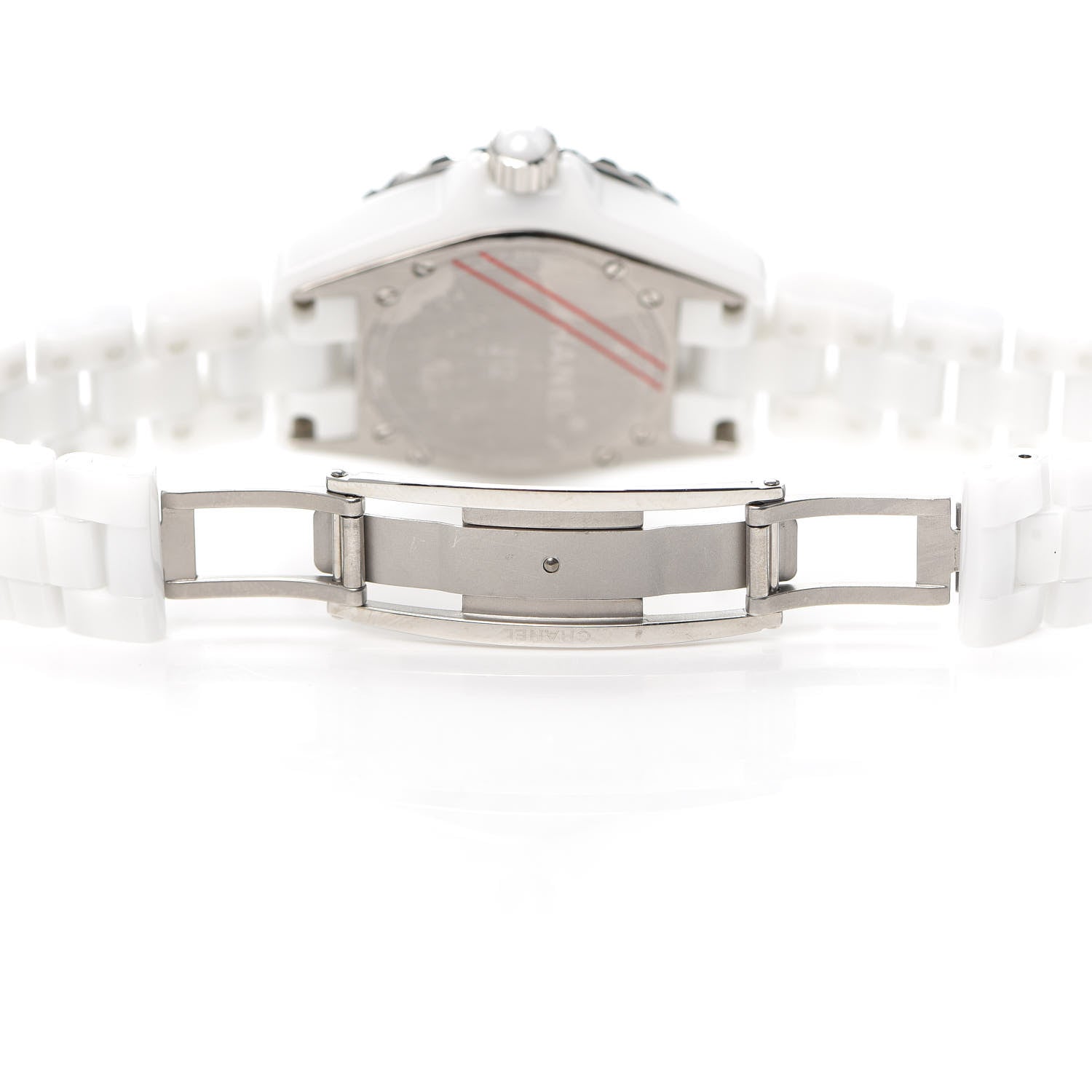 Chanel Stainless Steel Ceramic Diamond 33mm J12 Quartz Watch White 5 of 5