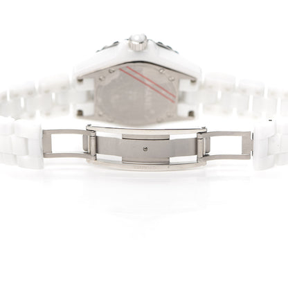 Chanel Stainless Steel Ceramic Diamond 33mm J12 Quartz Watch White 5 of 5