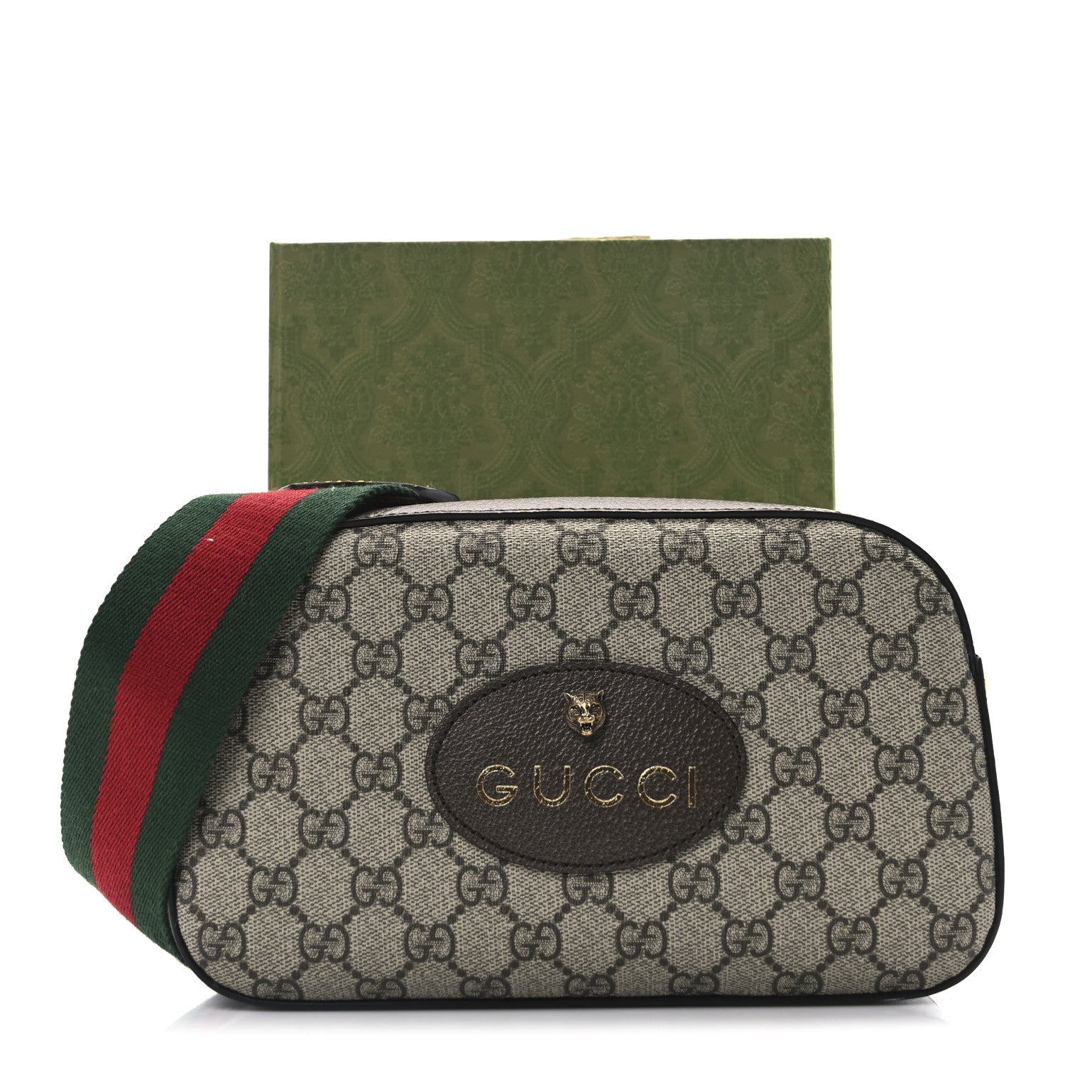 Gucci GG Supreme Monogram Web Neo Vintage Shoulder Bag Beige New Acero Crop 11 of 11