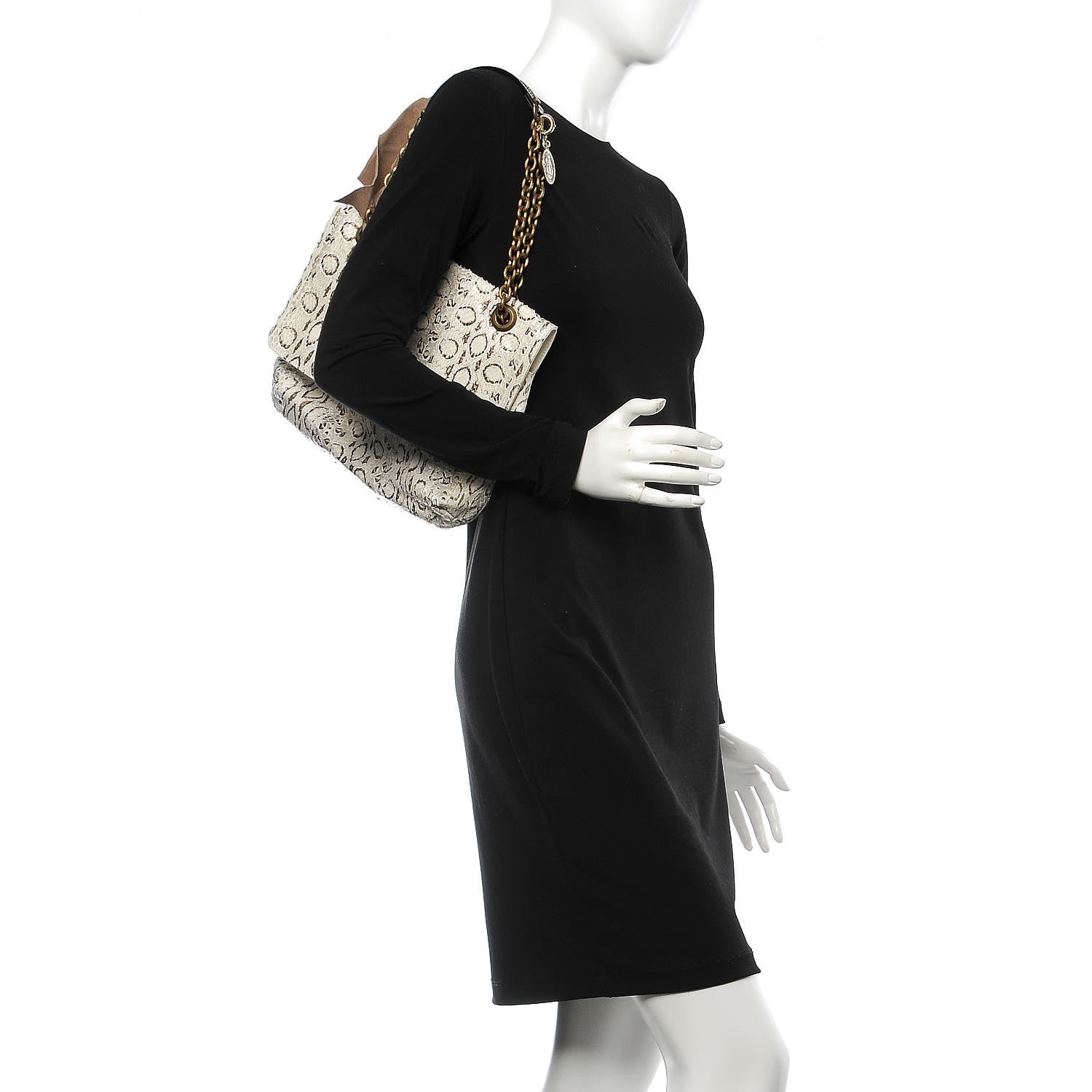 Lanvin Snakeskin Medium Happy Shoulder Bag White 2 of 6