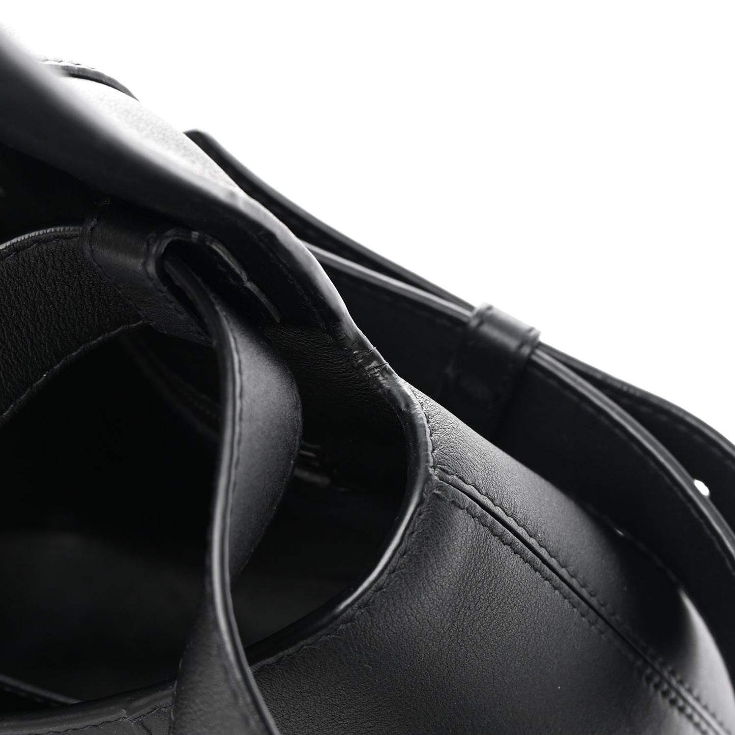 Semi Shiny Smooth Calfskin Monochrome Small Downtown Shoulder Bag Black