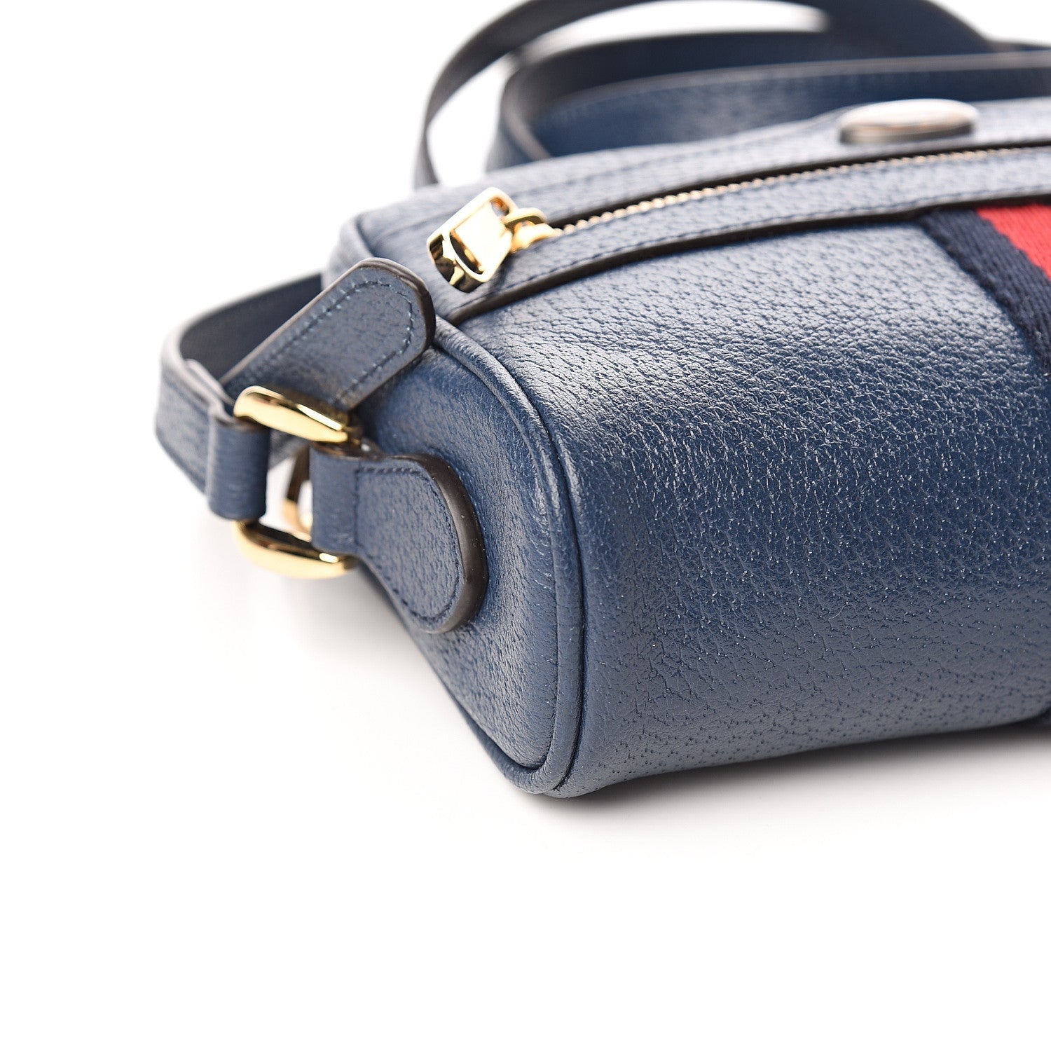 Gucci Textured Calfskin Web Mini Ophidia Shoulder Bag Blue Agata 7 of 10