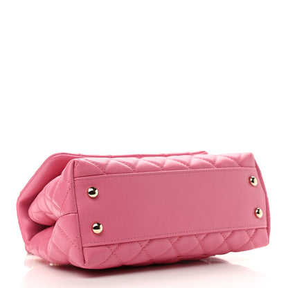 Chanel Caviar Lizard Embossed Quilted Mini Coco Handle Flap Pink 4 of 11
