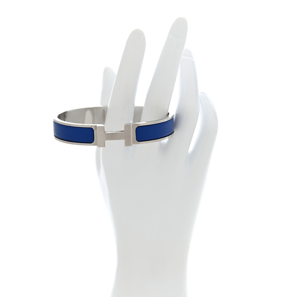 Hermes Matte Enamel Narrow Clic Clac HH Bracelet T5 Bleu Mediterranean 2 of 5