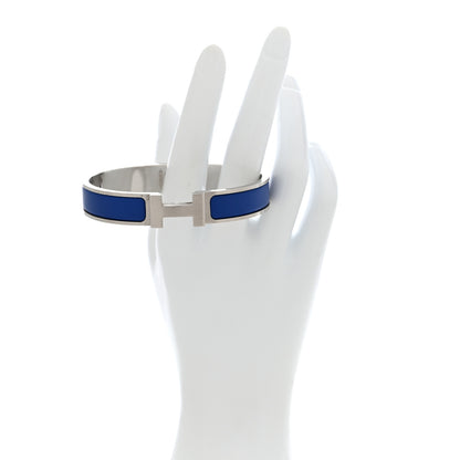 Hermes Matte Enamel Narrow Clic Clac HH Bracelet T5 Bleu Mediterranean 2 of 5