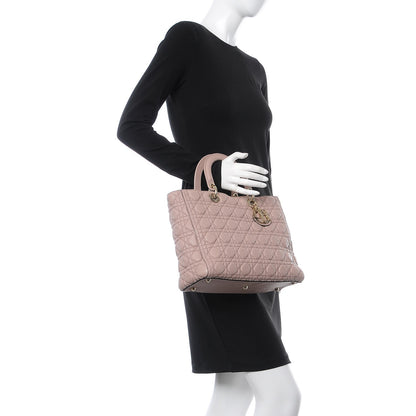 Christian Dior Grained Calfskin Cannage Large Lady Dior Light Pink 3 of 8
