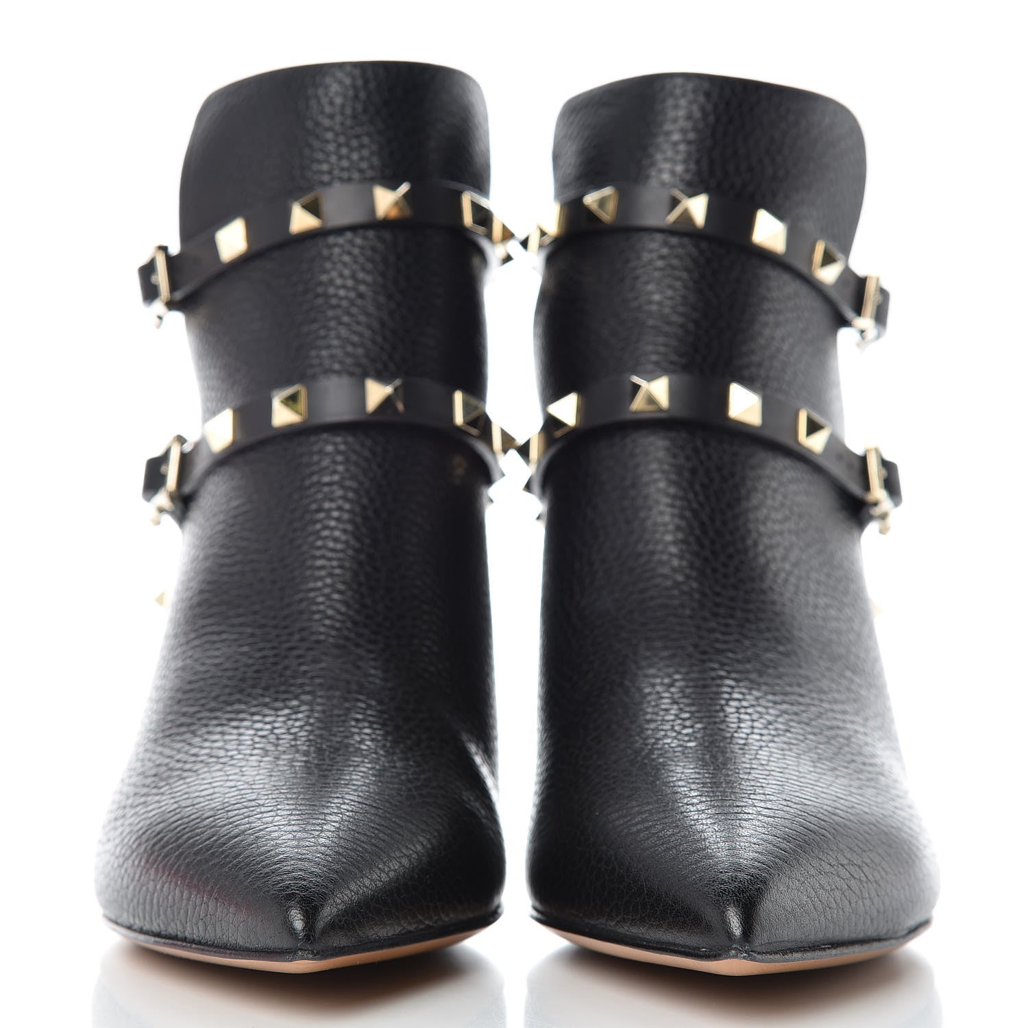 Valentino Garavani Grained Calfskin Rockstud Double Buckle 65mm Ankle Boots 39.5 Black 2 of 8