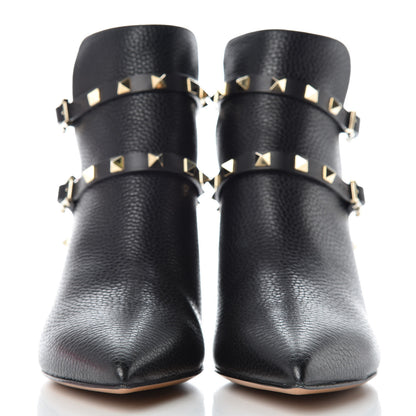 Valentino Garavani Grained Calfskin Rockstud Double Buckle 65mm Ankle Boots 39.5 Black 2 of 8
