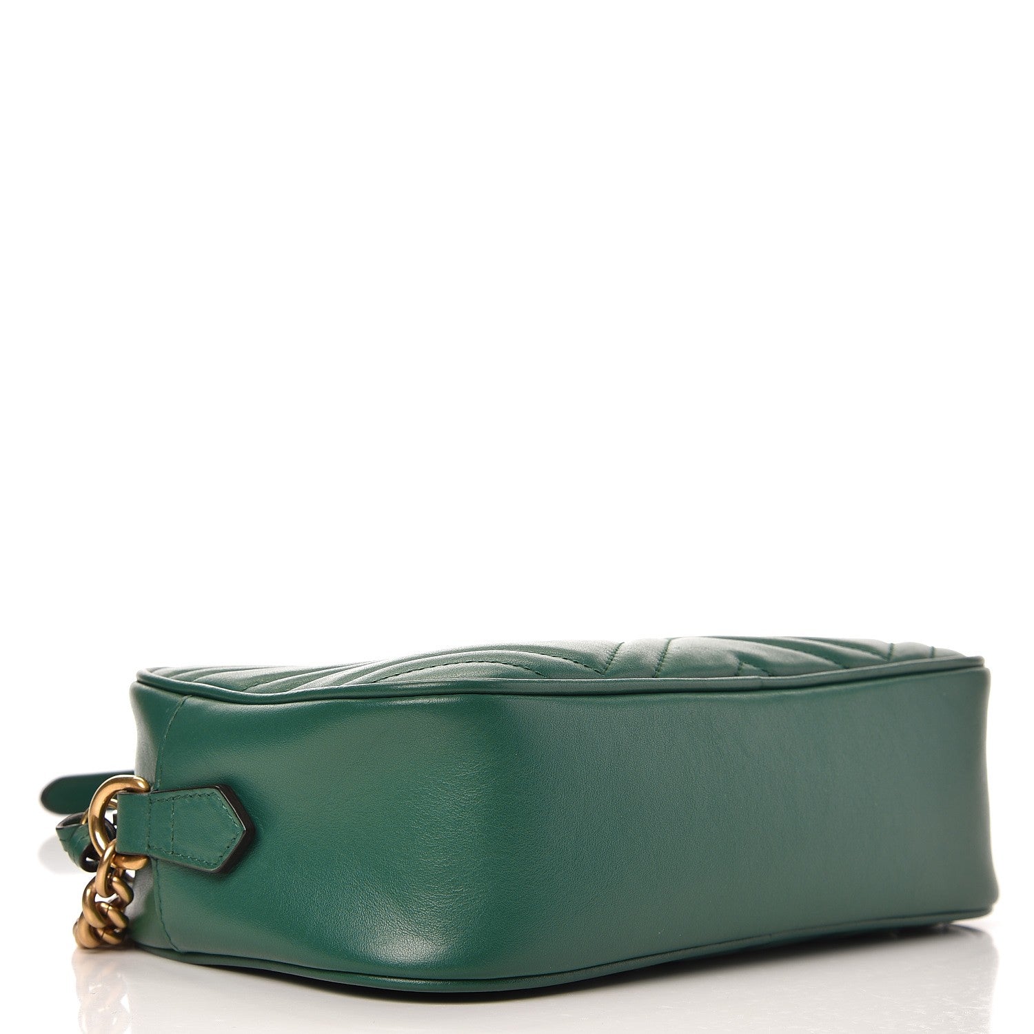 Gucci Calfskin Matelasse Small GG Marmont Chain Shoulder Bag Emerald Green 4 of 7