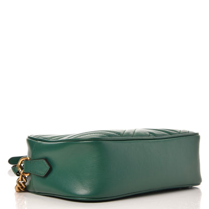 Gucci Calfskin Matelasse Small GG Marmont Chain Shoulder Bag Emerald Green 4 of 7