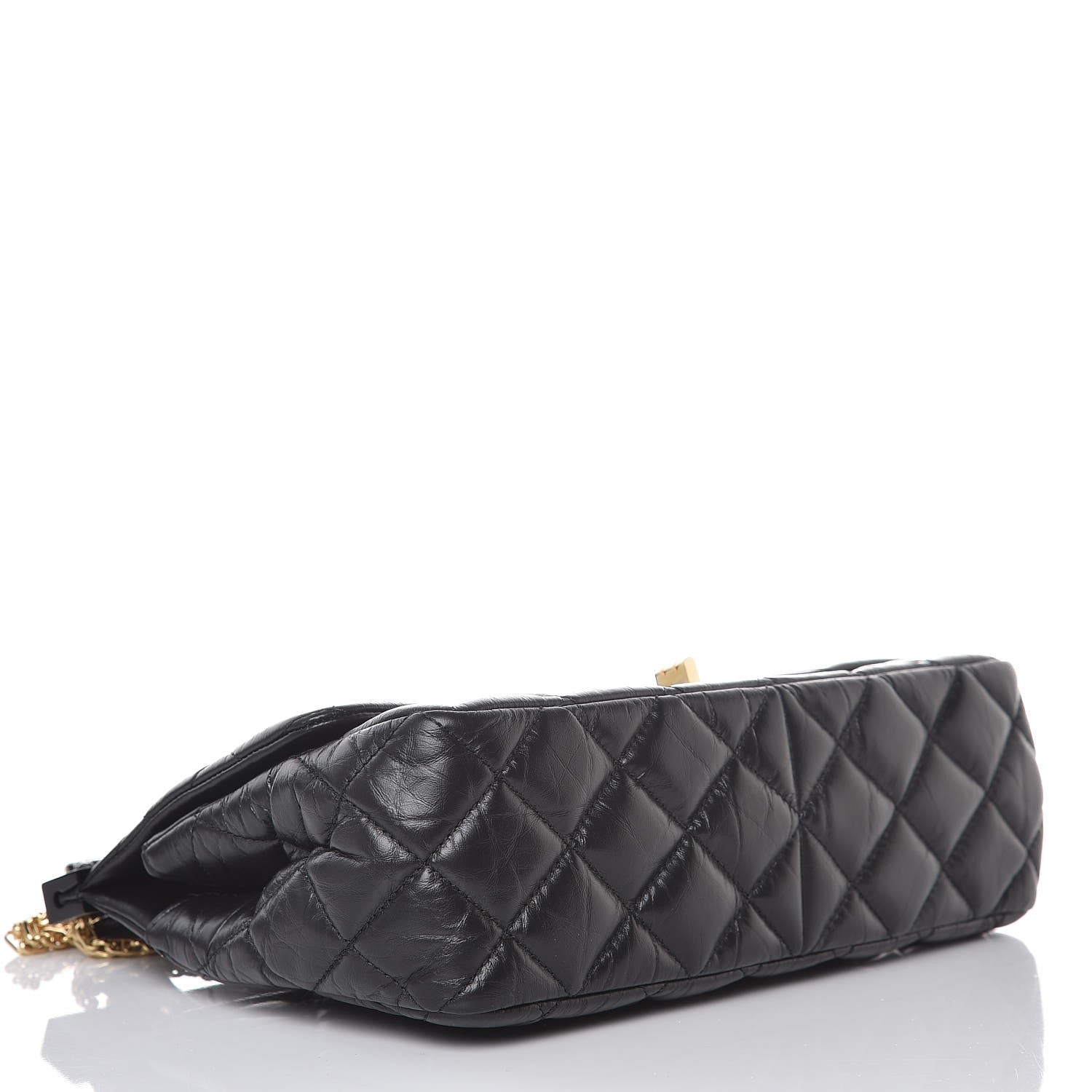 Chanel Aged Calfskin Quilted 2.55 Reissue 225 Hanger Flap Black 4 of 9