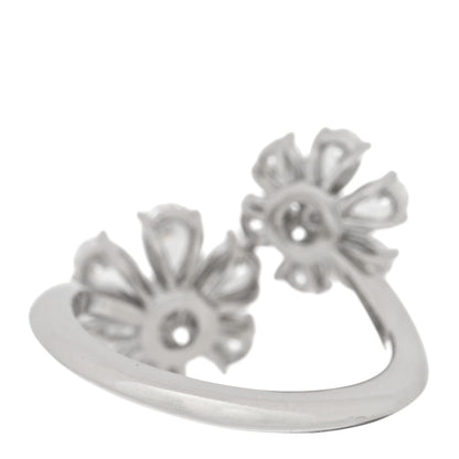 Harry Winston Platinum Diamond Forget-Me-Not Flower Twin Ring 53 6.25 3 of 5
