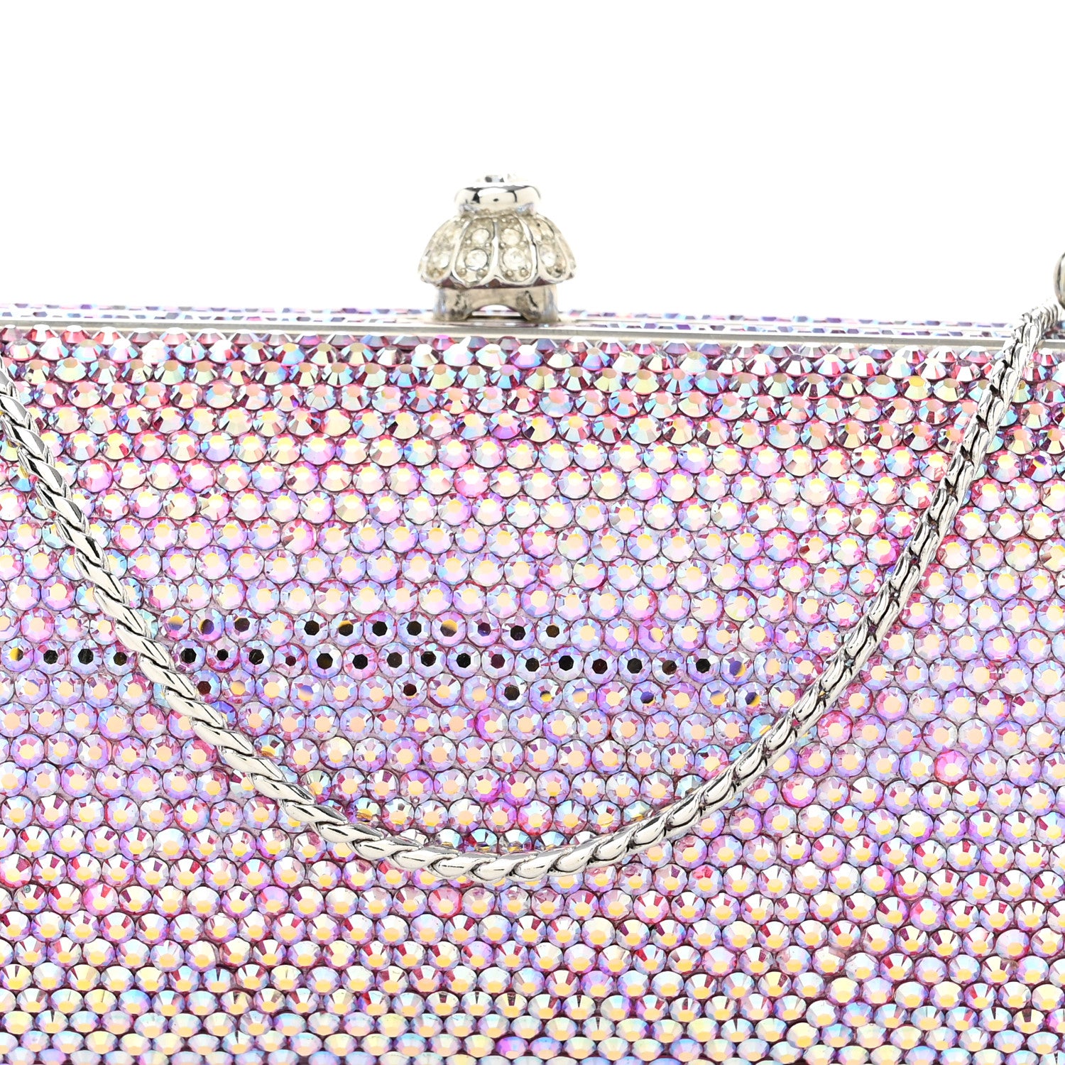 Judith Leiber Swarovski Crystal Minaudiere Clutch Pink 7 of 10