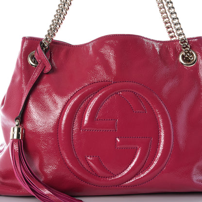 Gucci Vernice Naplack Medium Soho Chain Shoulder Bag Bright Bouganville 12 of 12