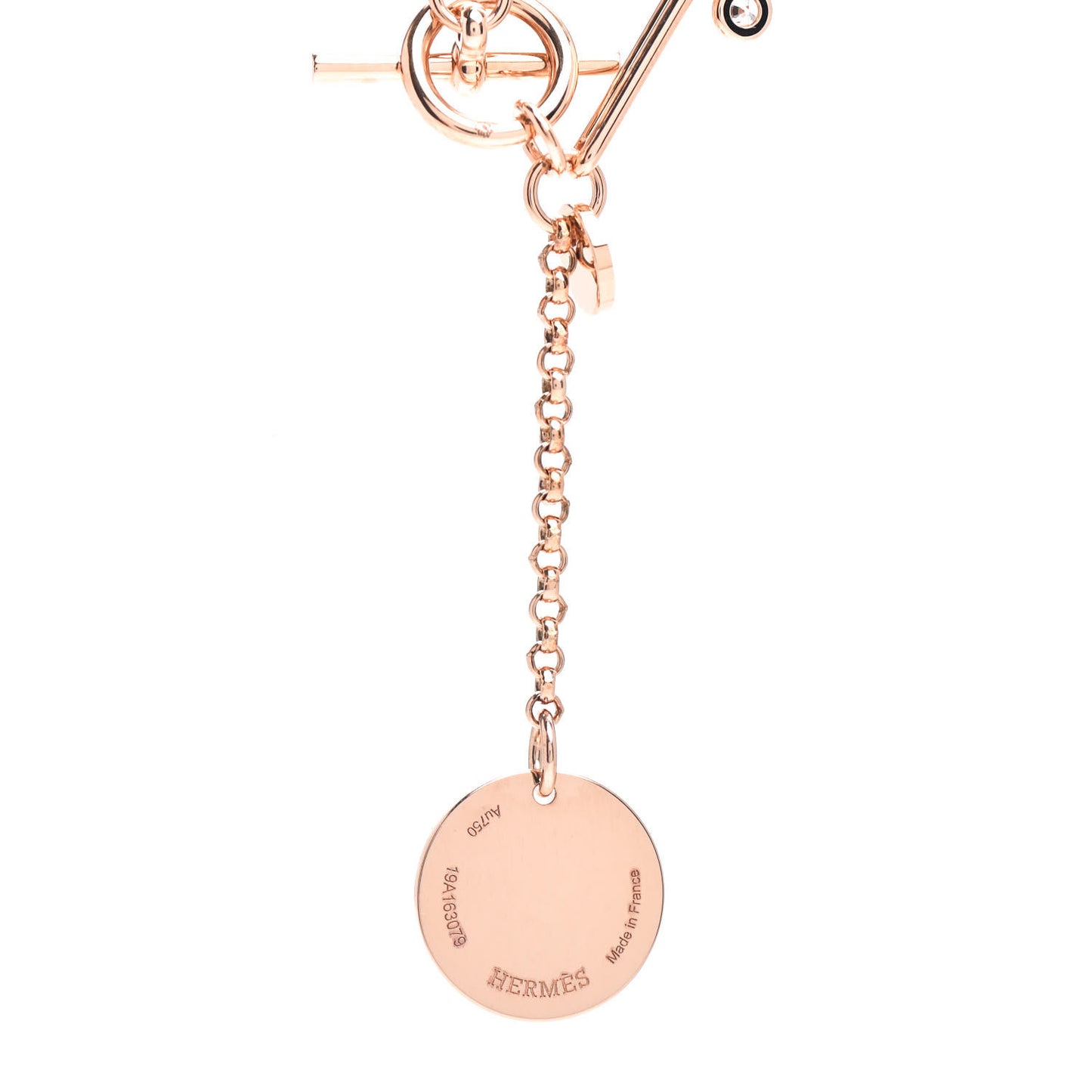 18K Rose Gold Diamond PM Ex-Libris Pendant Necklace