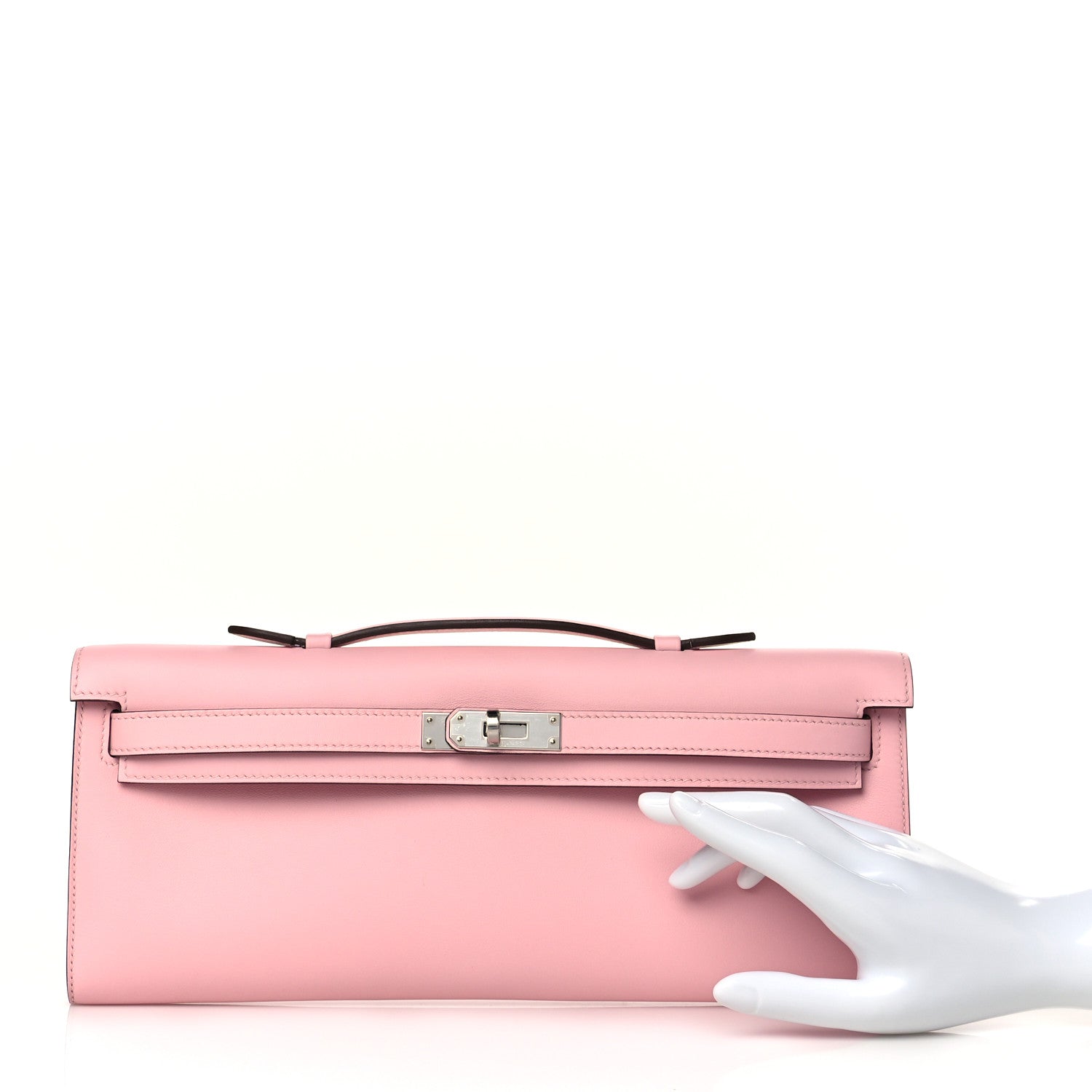 Hermes Swift Kelly Cut Clutch Pochette Rose Sakura 4 of 19