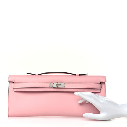 Hermes Swift Kelly Cut Clutch Pochette Rose Sakura 4 of 19